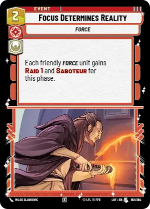 Focus Determines Reality, Legends of the Force Card Art