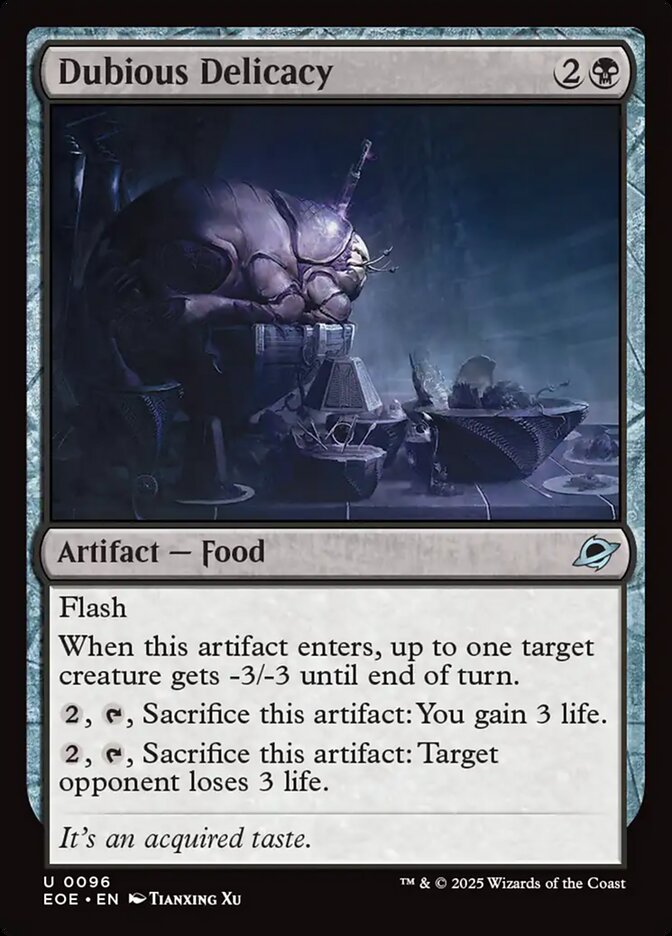 Dubious Delicacy, Edge of eternities Card Art