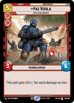 Paz Vizsla, Unyielding Warrior, Legends of the Force Card Art