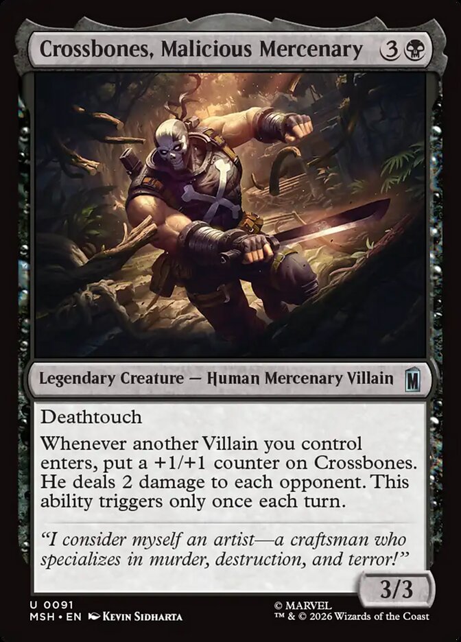 Crossbones, Malicious Mercenary, Marvel Super Heroes Card Art