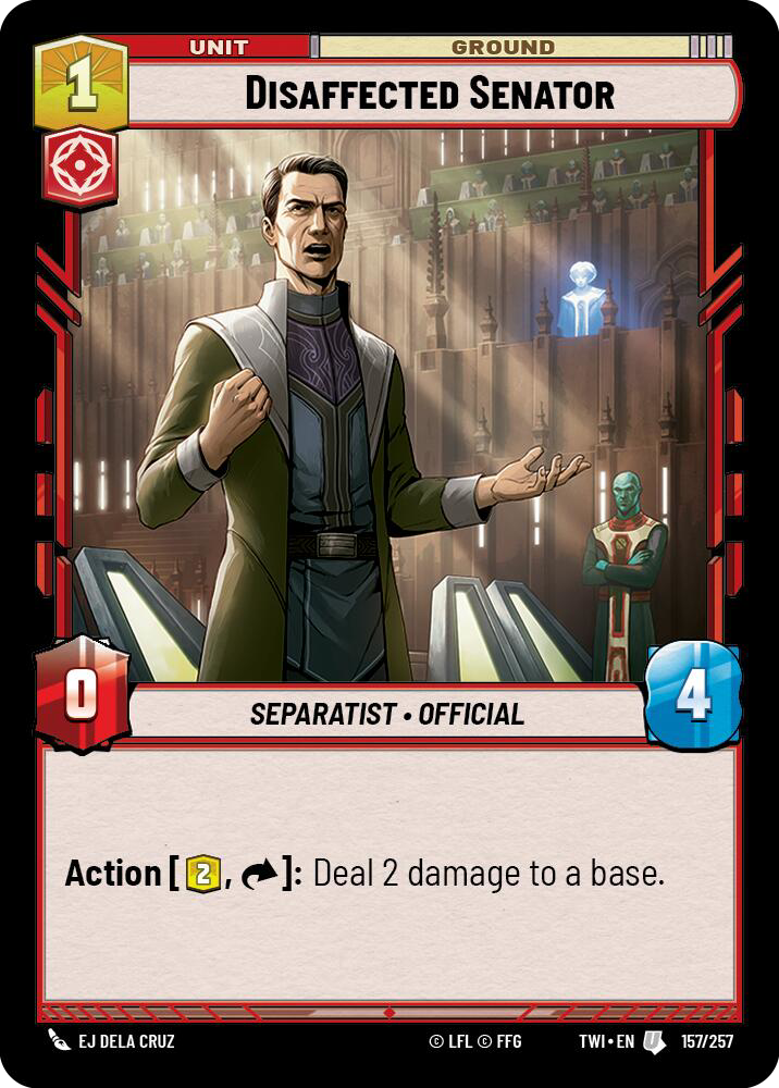 Disaffected Senator, Twilight of the Republic Card Art