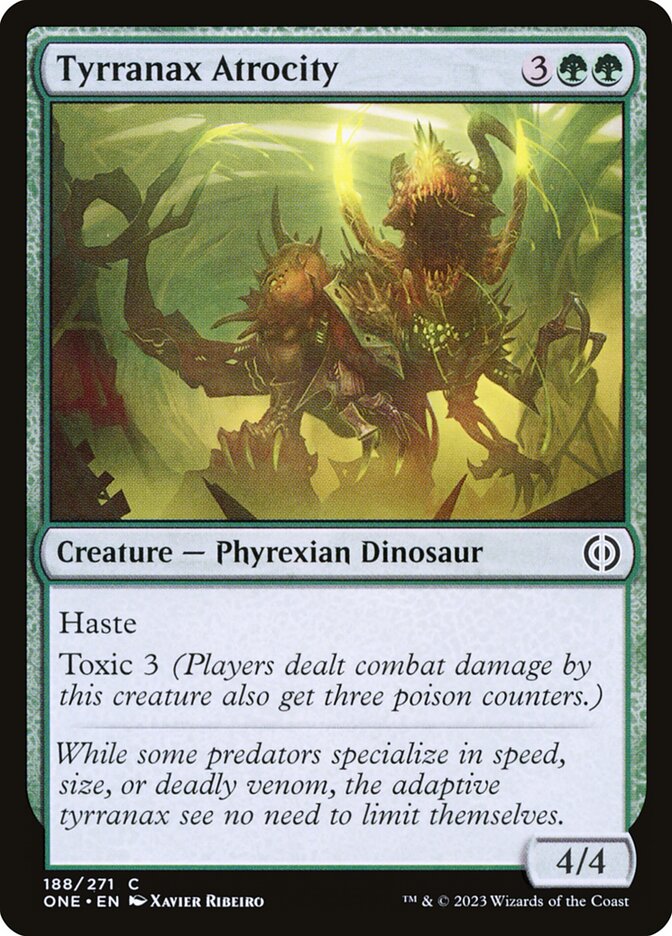 Tyrranax Atrocity, Phyrexia: all will be one Card Art