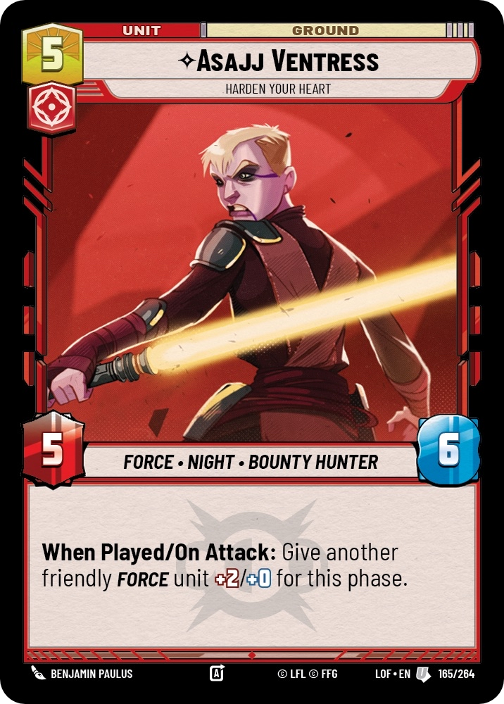 Asajj Ventress, Harden Your Heart, Legends of the Force Card Art