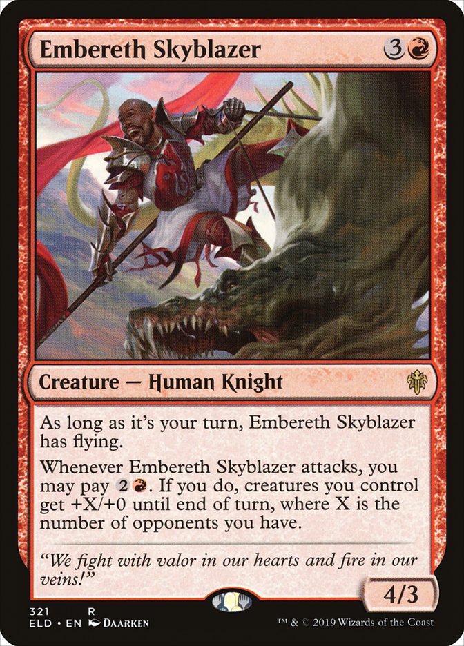 Embereth Skyblazer, Throne of eldraine Card Art