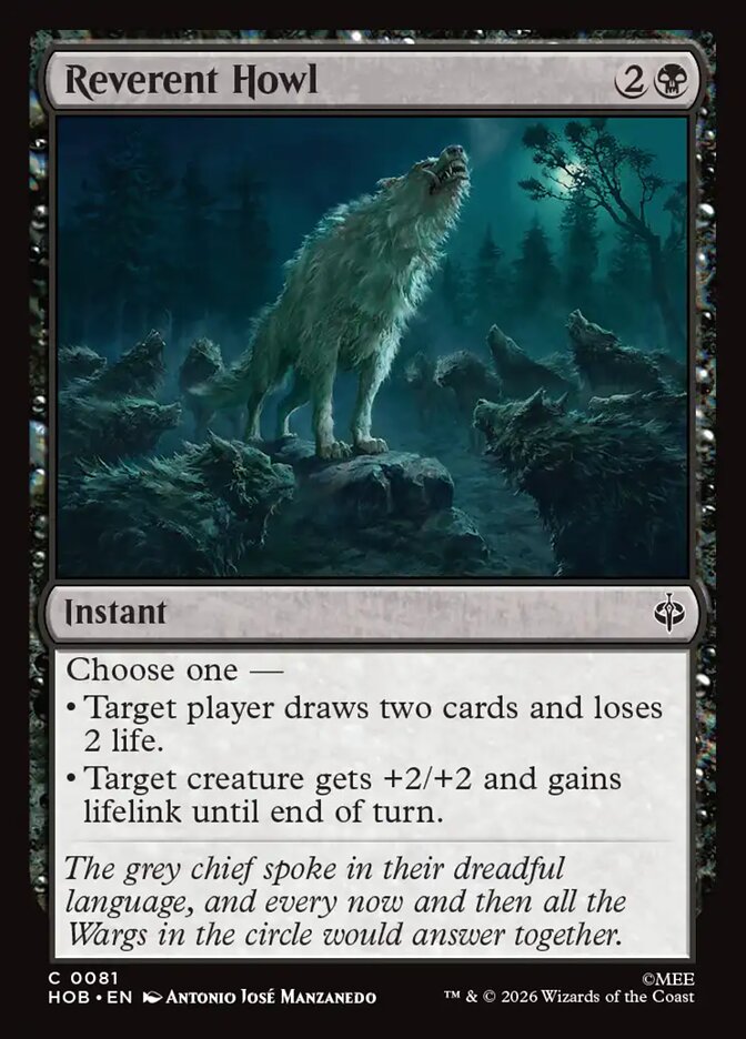 Reverent Howl, The Hobbit Card Art
