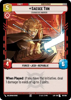 Saesee Tiin, Courageous Warrior, Legends of the Force Card Art