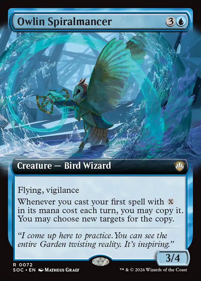 Owlin Spiralmancer, Secrets Of Strixhaven Commander Card Art
