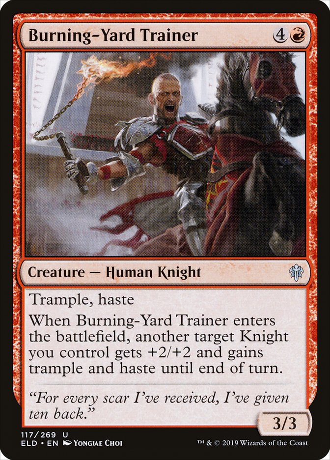 Burning-Yard Trainer, Throne of eldraine Card Art