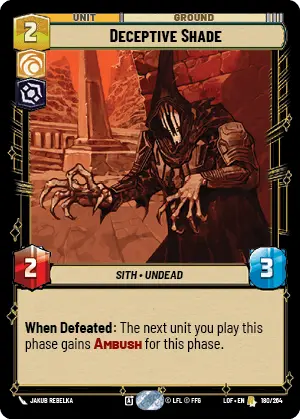 Deceptive Shade, Legends of the Force Card Art