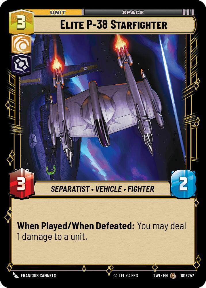 Elite P-38 Starfighter, Twilight of the Republic Card Art
