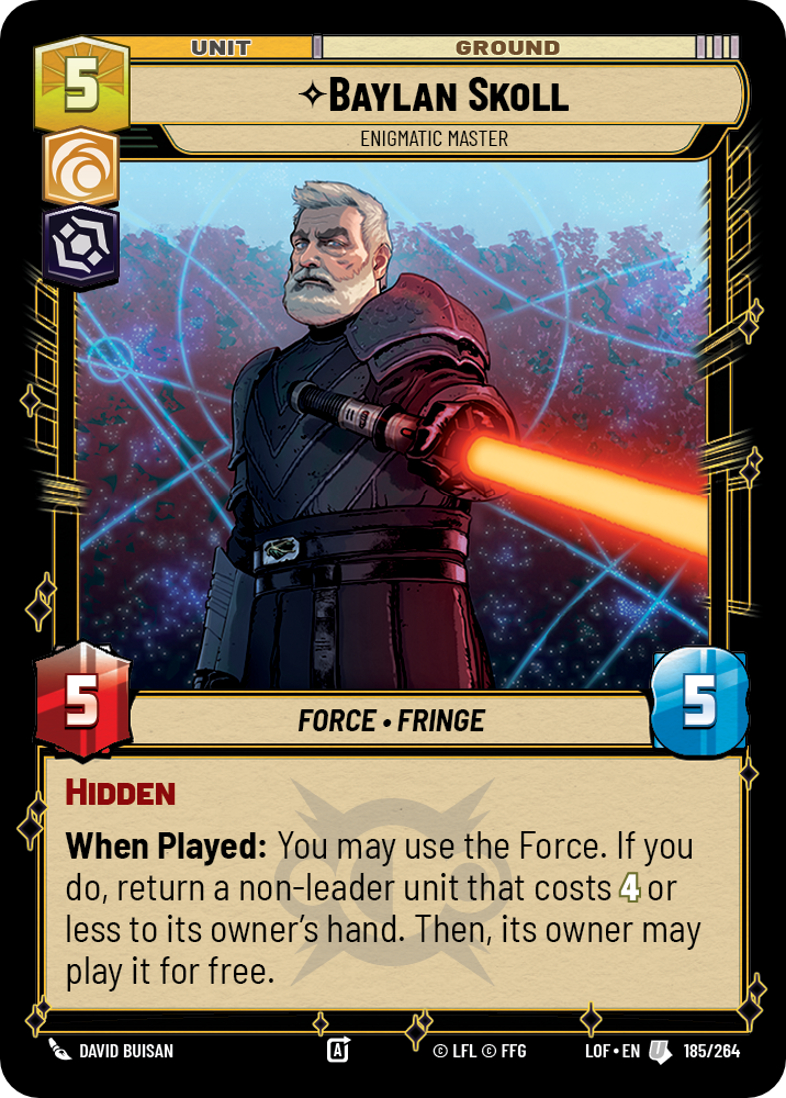 Baylan Skoll, Enigmatic Master, Legends of the Force Card Art