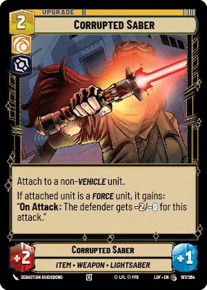 Corrupted Saber, Legends of the Force Card Art