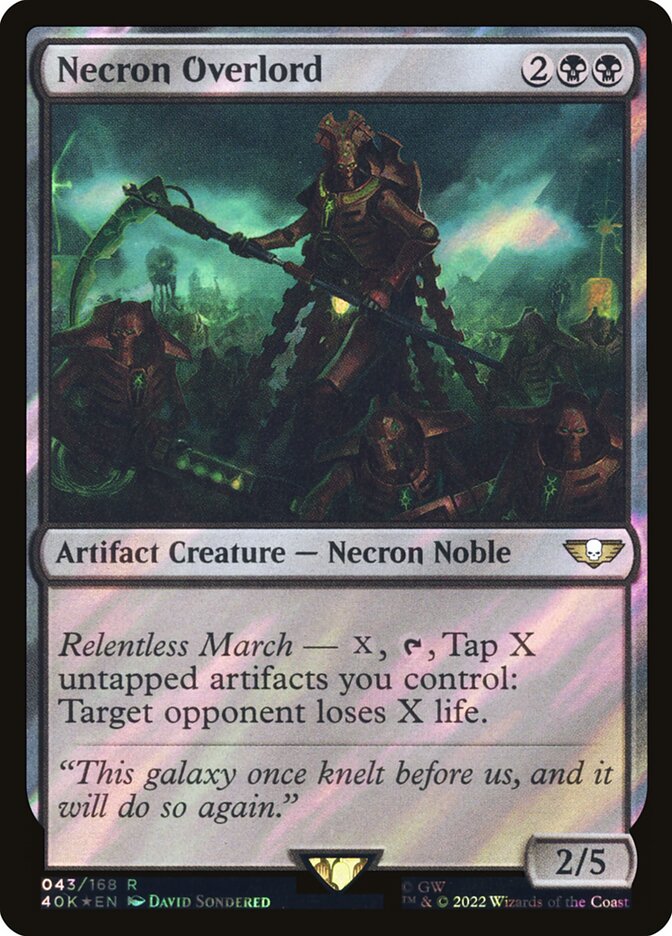 Necron Overlord, Warhammer 40,000 Commander Card Art