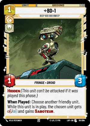 BD-1, Beep Boo Boo Bweep, Legends of the Force Card Art