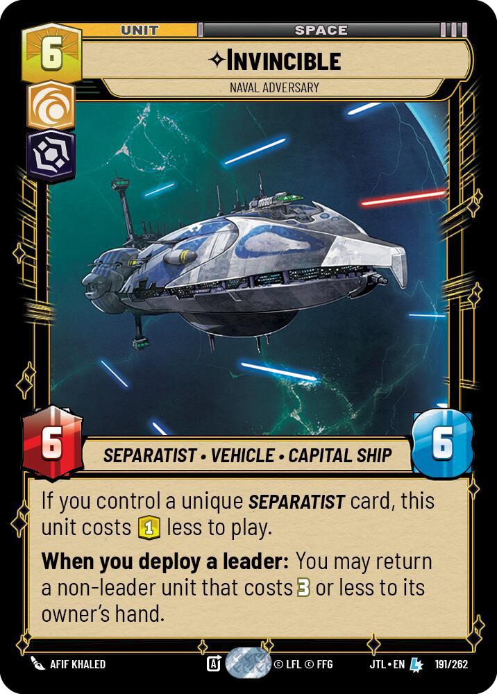 Invincible, Naval Adversary, Jump to Lightspeed Card Art