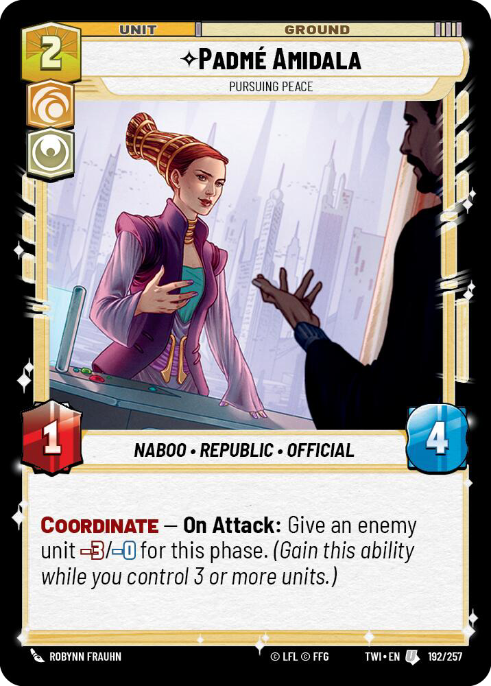Padmé Amidala, Pursuing Peace, Twilight of the Republic Card Art