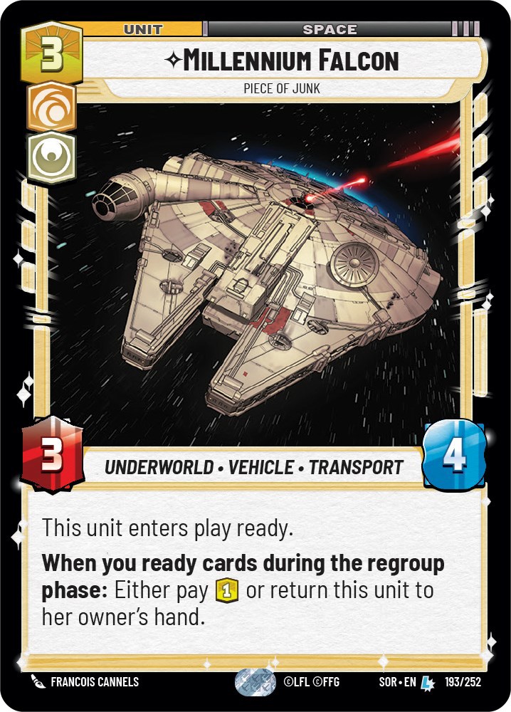 Millennium Falcon, Piece of Junk, Spark of Rebellion Card Art