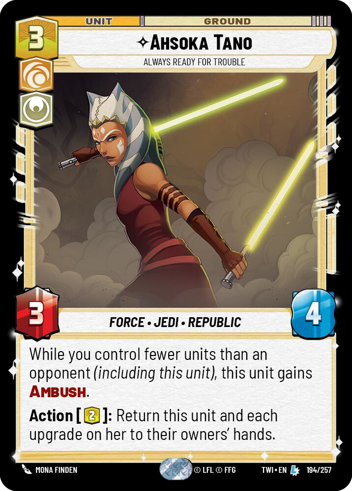 Ahsoka Tano, Always Ready For Trouble, Twilight of the Republic Card Art