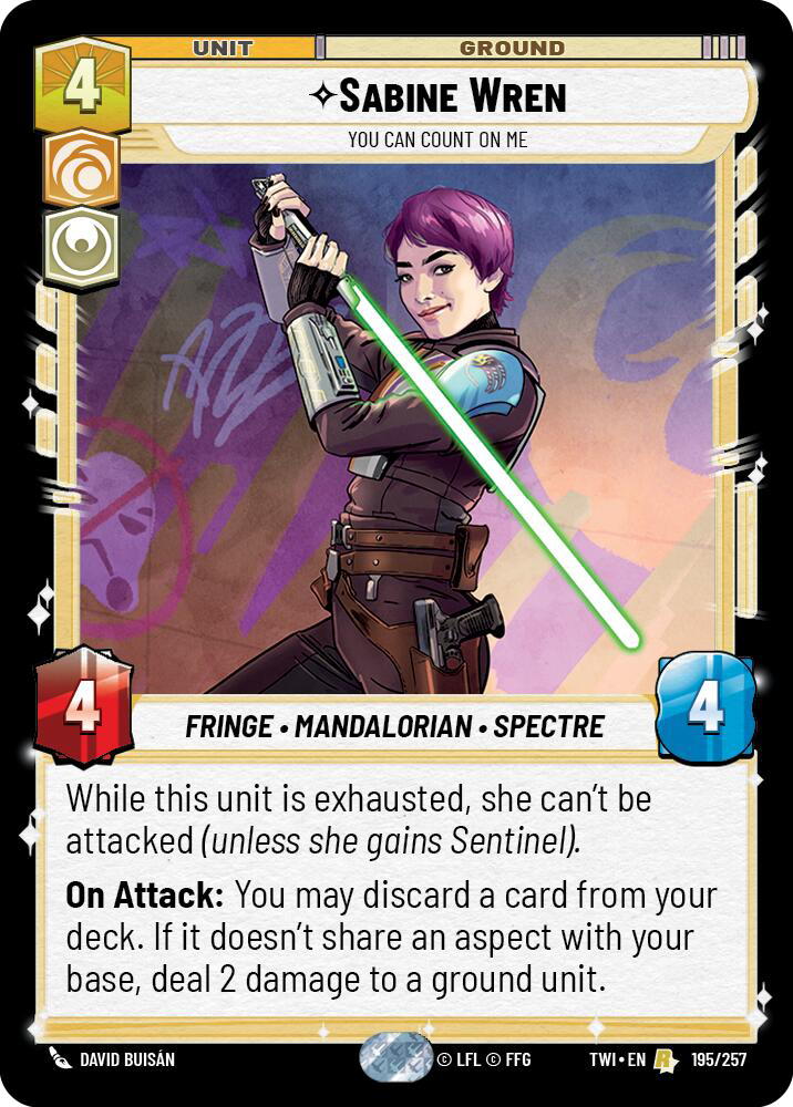 Sabine Wren, You Can Count On Me, Twilight of the Republic Card Art