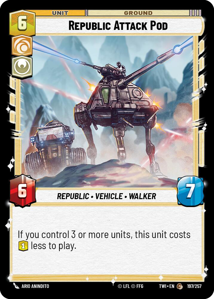 Republic Attack Pod, Twilight of the Republic Card Art