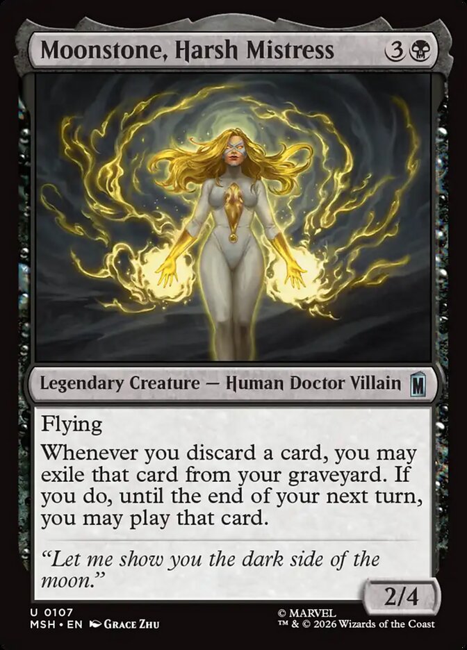Moonstone, Harsh Mistress, Marvel Super Heroes Card Art