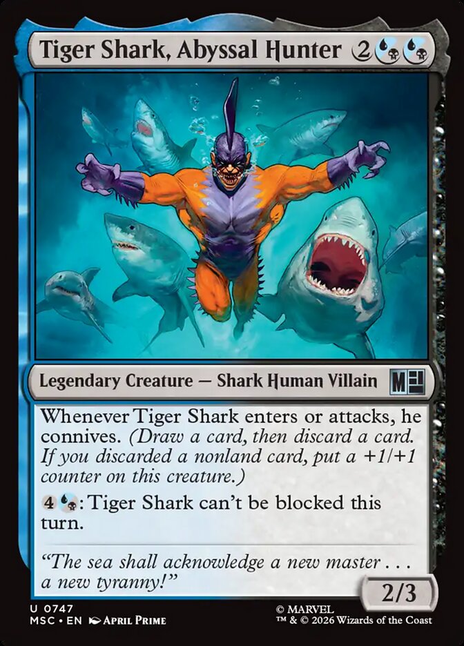 Tiger Shark, Abyssal Hunter, Marvel Super Heroes Commander Card Art
