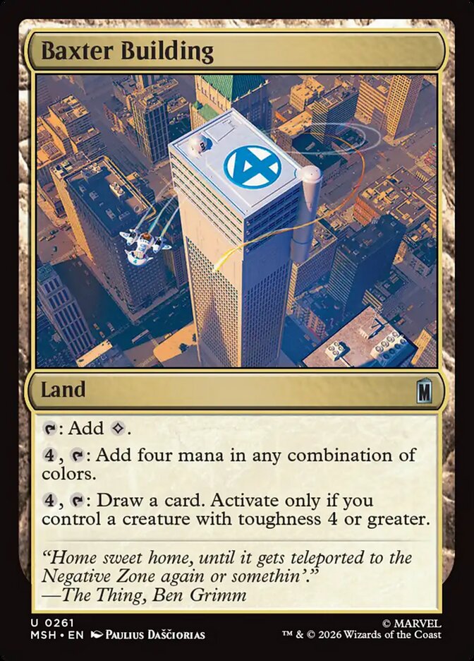 Baxter Building, Marvel Super Heroes Card Art