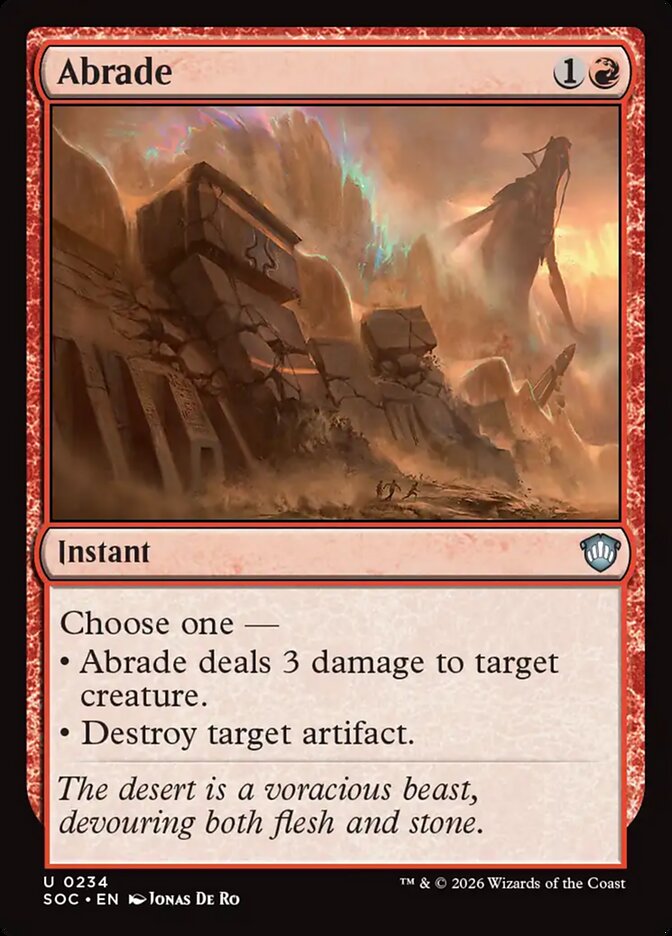 Abrade, Secrets Of Strixhaven Commander Card Art