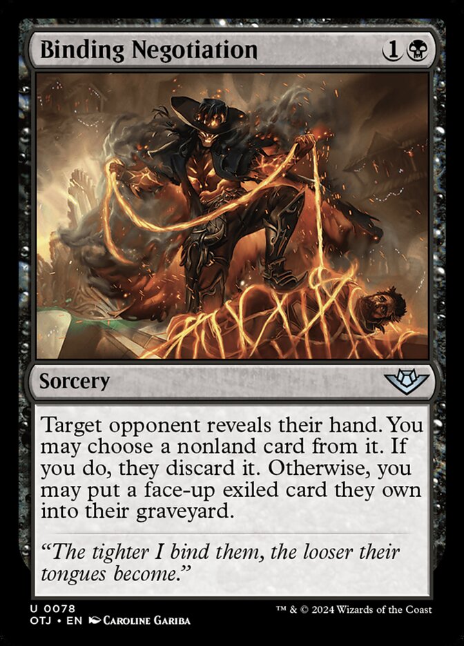 Binding Negotiation, Outlaws of thunder junction Card Art
