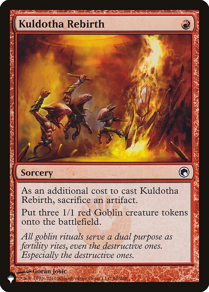 Kuldotha Rebirth, The list Card Art