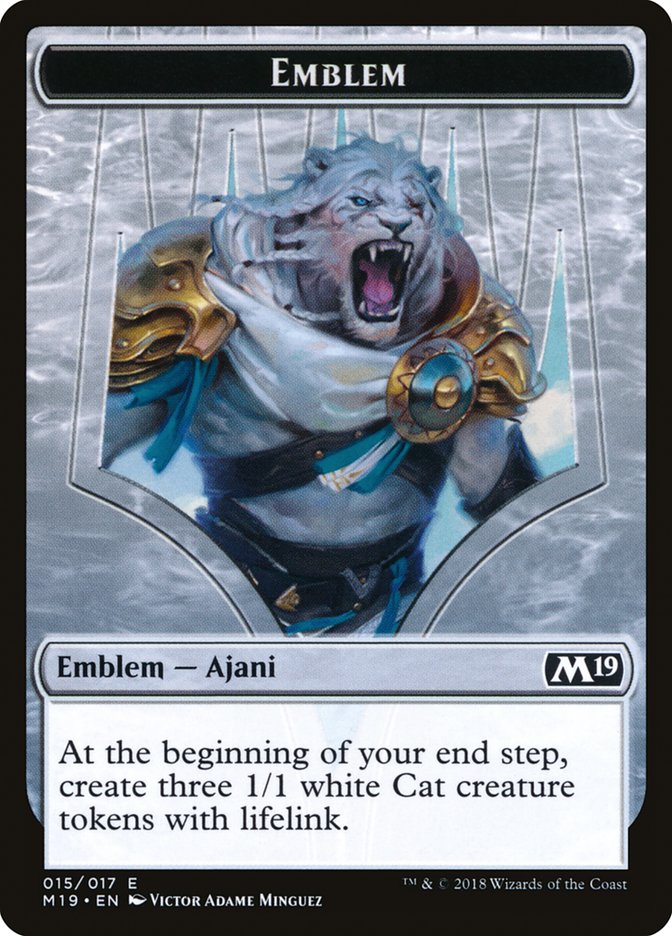 Ajani, Adversary of Tyrants Emblem, Core Set 2019 Tokens Card Art