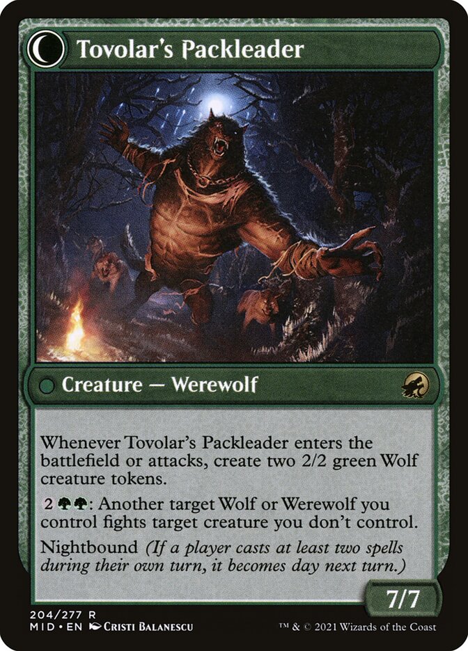 Tovolar's Huntmaster // Tovolar's Packleader, The list Card Art
