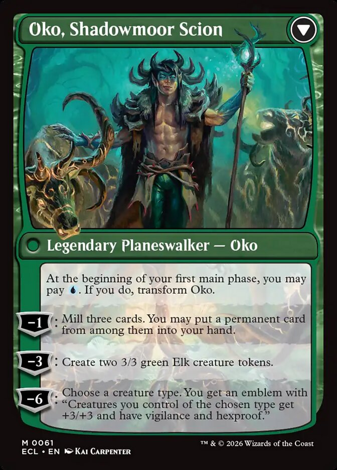 Oko, Lorwyn Liege // Oko, Shadowmoor Scion, Lorwyn Eclipsed Card Art