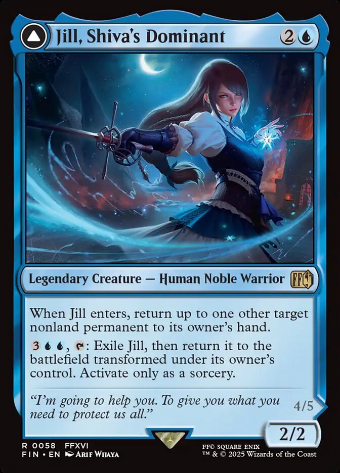 Jill, Shiva's Dominant // Shiva, Warden of Ice, Final fantasy Card Art