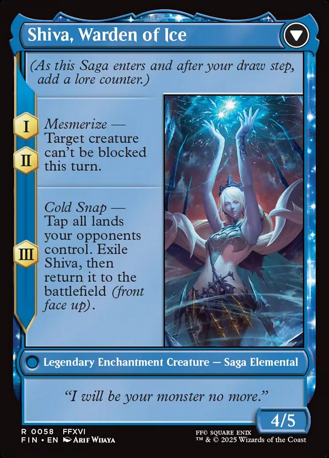 Jill, Shiva's Dominant // Shiva, Warden of Ice, Final fantasy Card Art