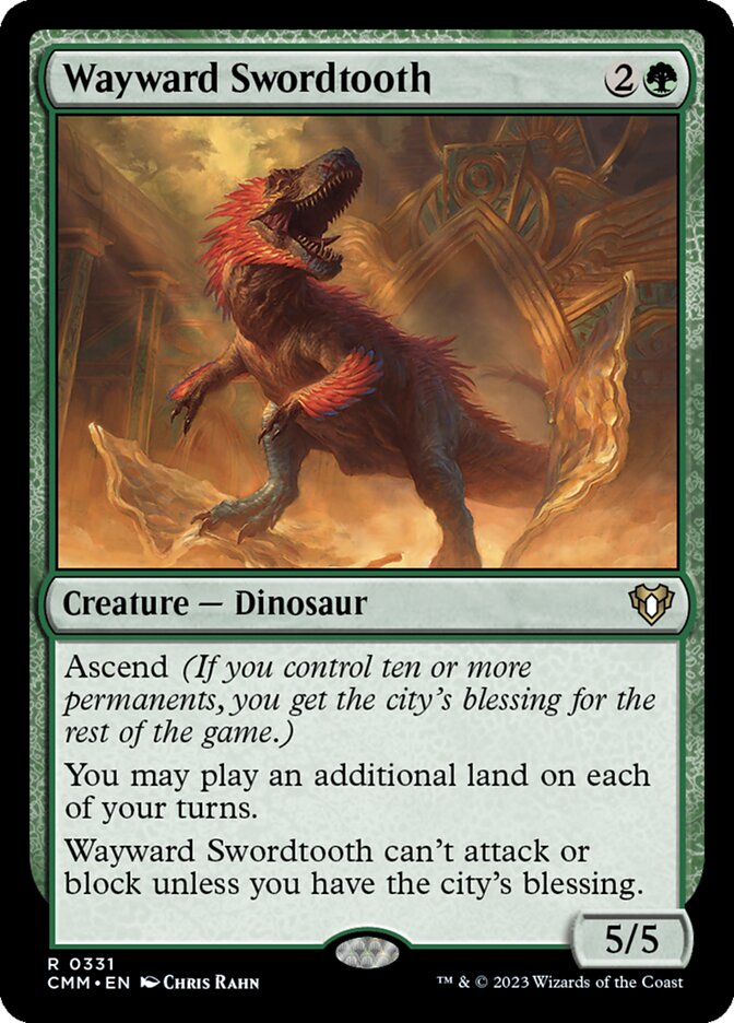Wayward Swordtooth, Commander Masters Card Art