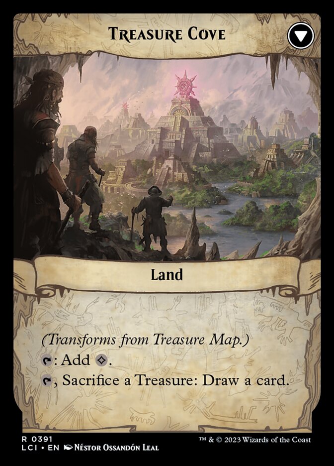 Treasure Map // Treasure Cove, The lost caverns of ixalan Card Art