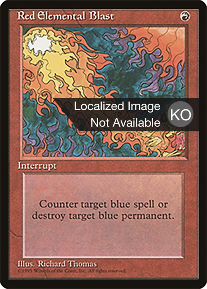 Red Elemental Blast, Fourth Edition Foreign Black Border Card Art