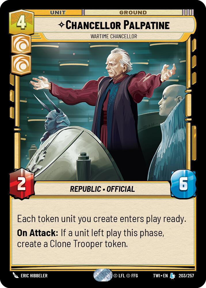 Chancellor Palpatine, Wartime Chancellor, Twilight of the Republic Card Art