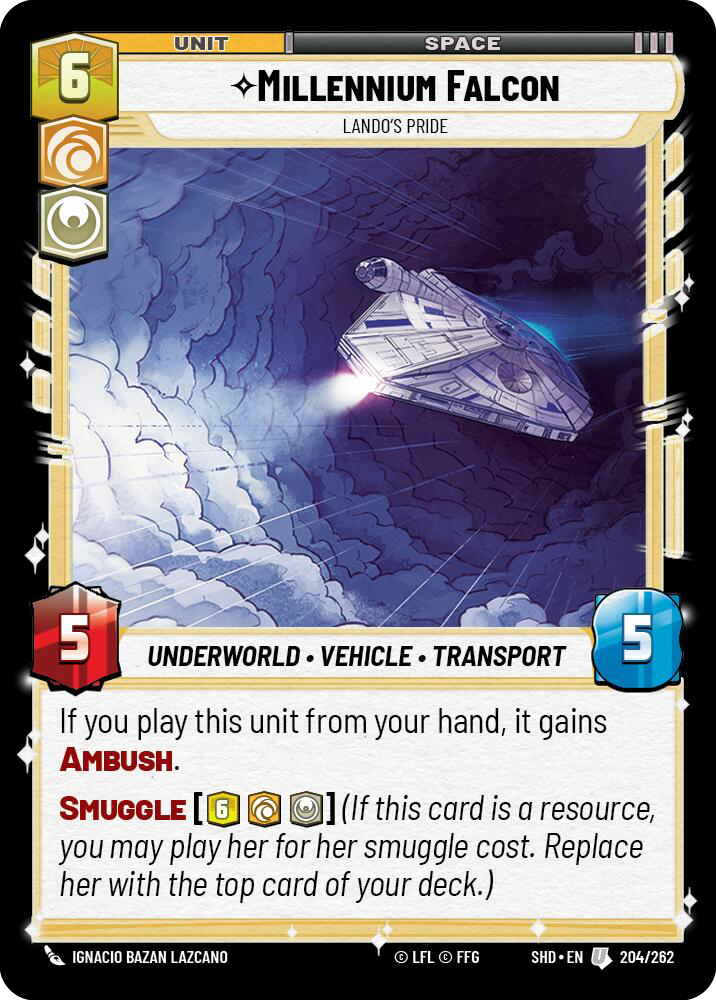 Millennium Falcon, Lando's Pride, Shadows of the Galaxy Card Art