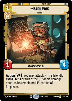 Babu Frik, Heyyy!, Legends of the Force Card Art