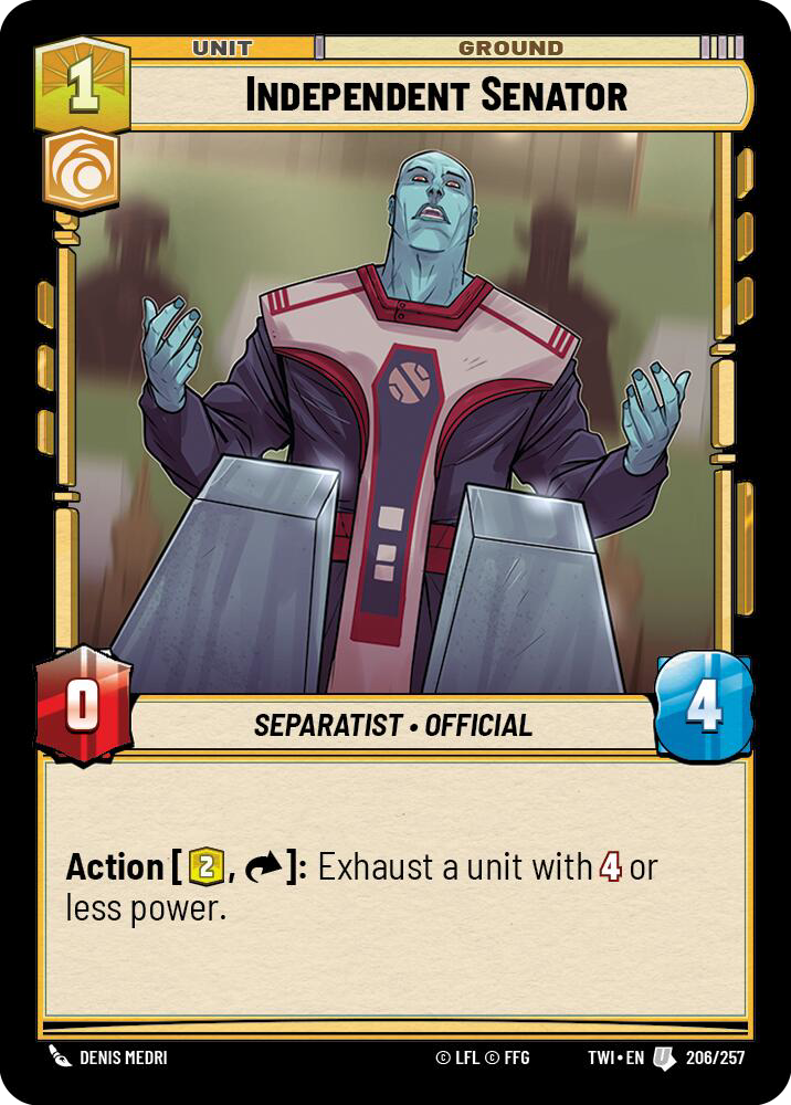 Independent Senator, Twilight of the Republic Card Art