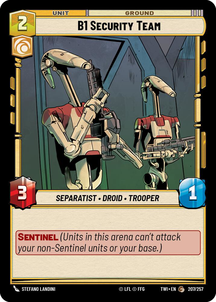 B1 Security Team, Twilight of the Republic Card Art