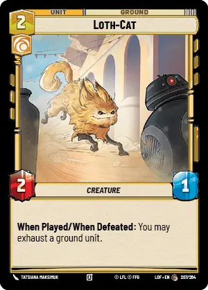 Loth-Cat, Legends of the Force Card Art