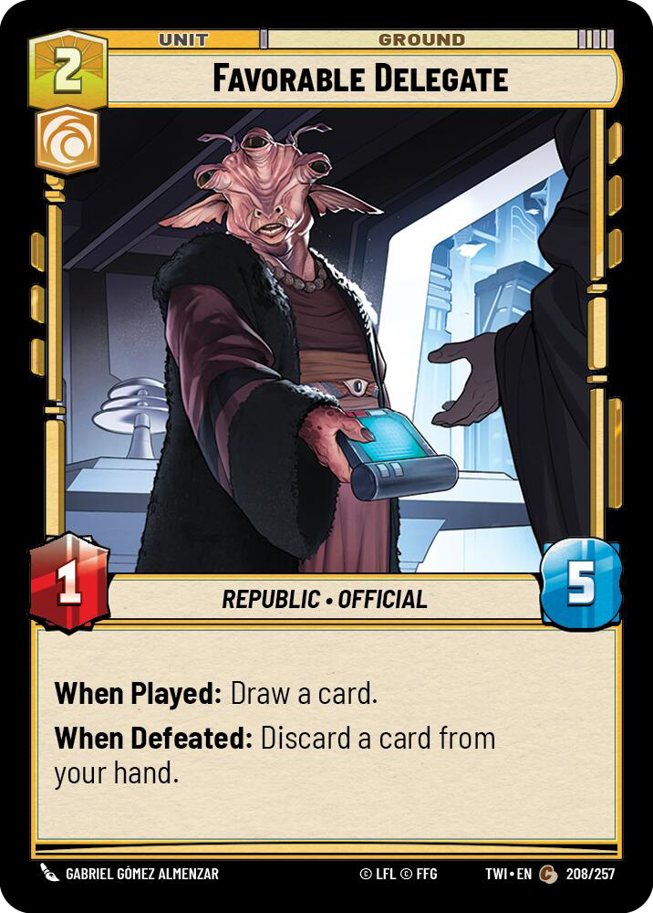 Favorable Delegate, Twilight of the Republic Card Art