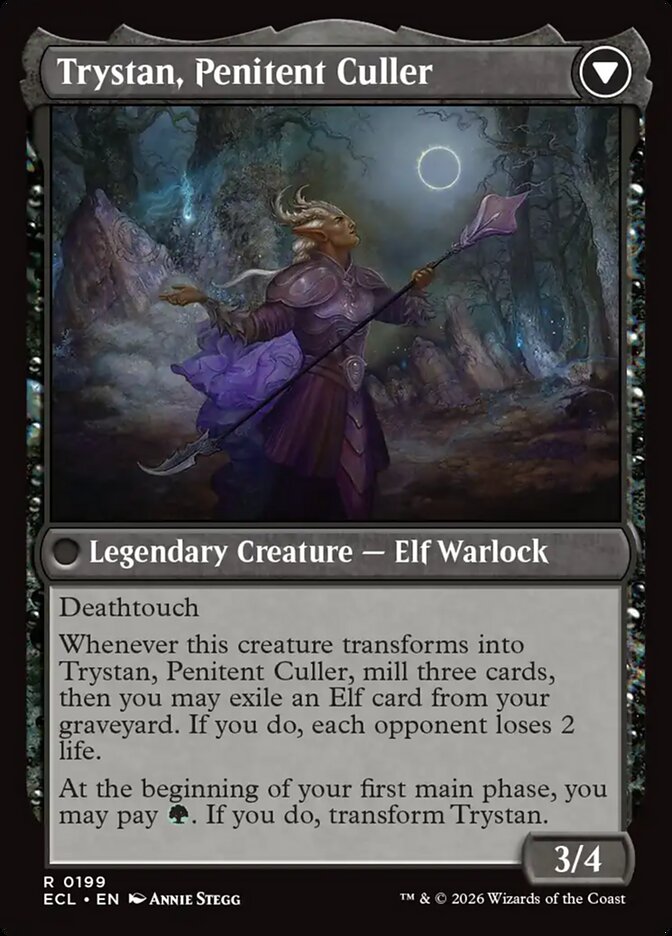 Trystan, Callous Cultivator // Trystan, Penitent Culler, Lorwyn Eclipsed Card Art