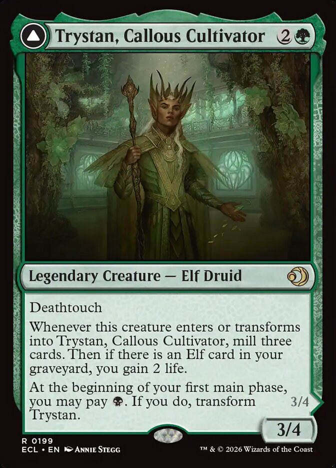 Trystan, Callous Cultivator // Trystan, Penitent Culler, Lorwyn Eclipsed Card Art