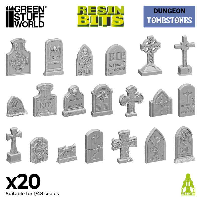 Green Stuff World - 20 Tombstones
