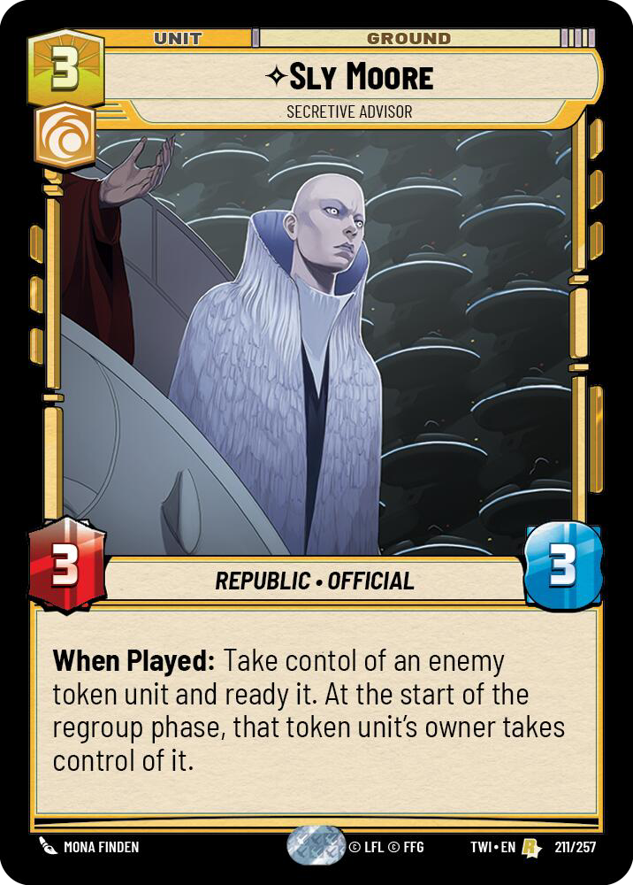 Sly Moore, Secretive Advisor, Twilight of the Republic Card Art