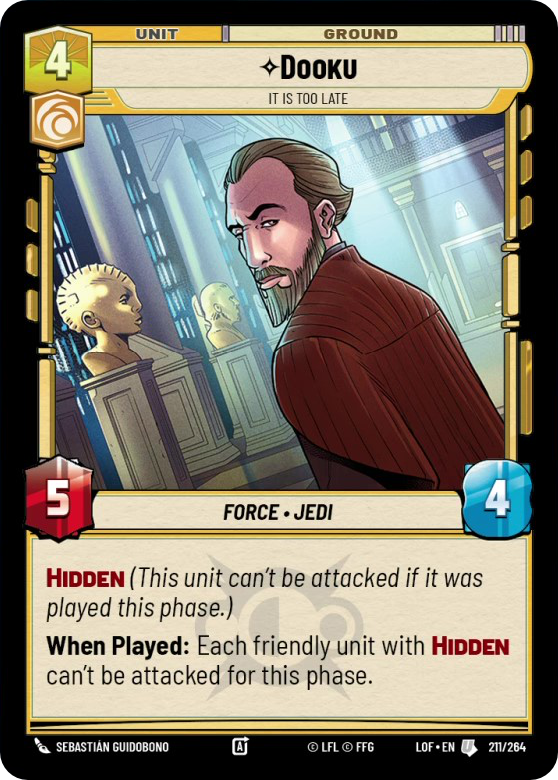 Dooku, It Is Too Late, Legends of the Force Card Art